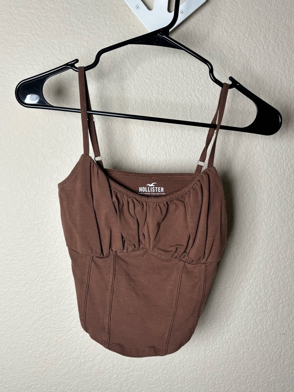 Hollister Brown Ruched Spaghetti Strap Cami